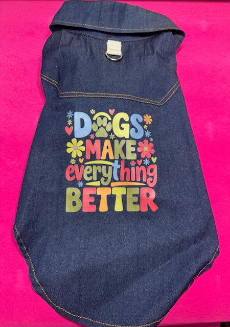 Denim Dog Shirt XL