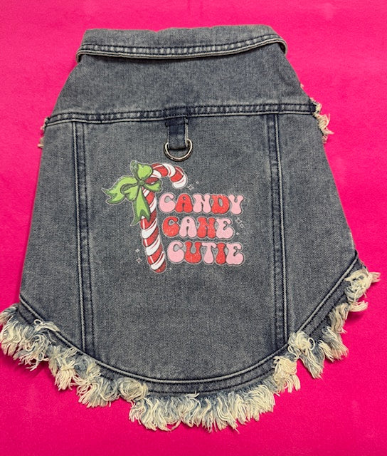 Candy Cane Dog Vest XL