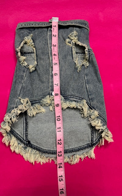 Knightly Mouse Denim Dog Vest XL