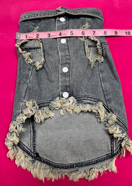 Knightly Mouse Denim Dog Vest XL
