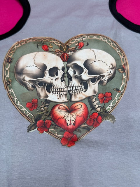 Skull and Heart Dog Shirt Large