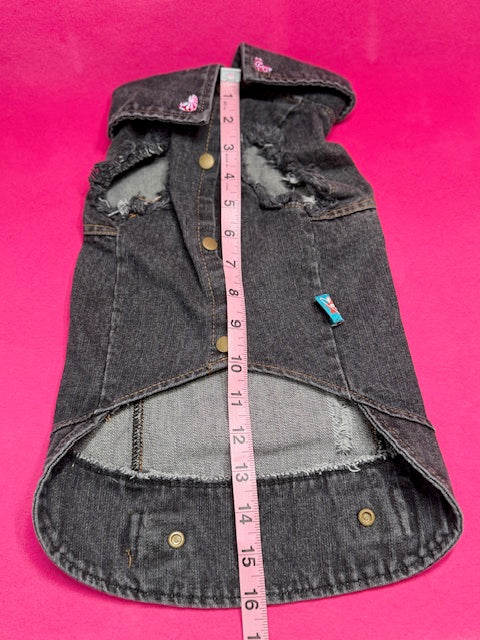 Flower Patch Denim Dog Vest XL