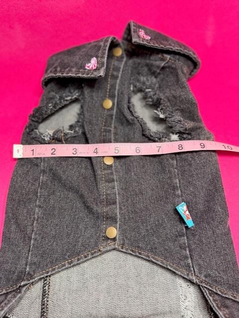 Flower Patch Denim Dog Vest XL