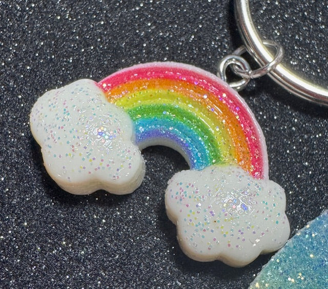 Pastel Rainbow Skull Purse Charm
