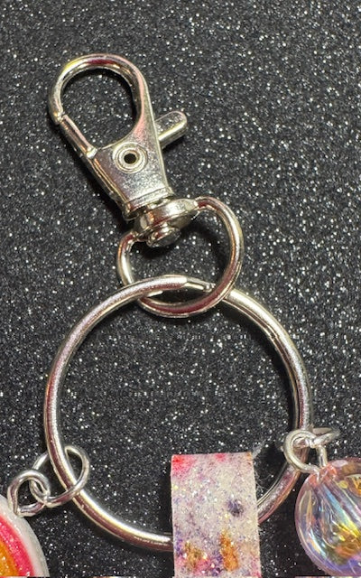 Pastel Rainbow Skull Purse Charm