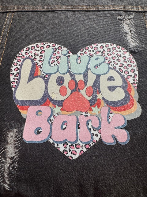 Live Love Bark Denim Dog Vest XL