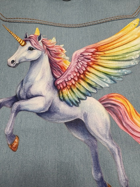 Pegasus Unicorn Denim Dog Shirt XL