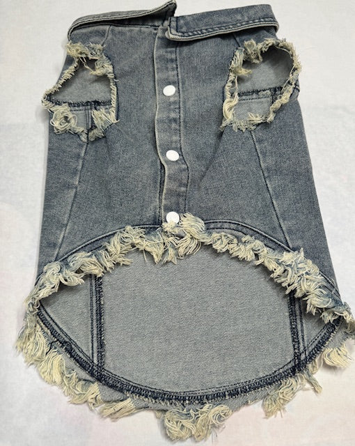 Silly Goose Denim Dog Vest XXL