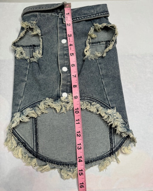 Silly Goose Denim Dog Vest XXL