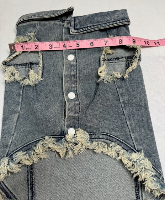 Silly Goose Denim Dog Vest XXL