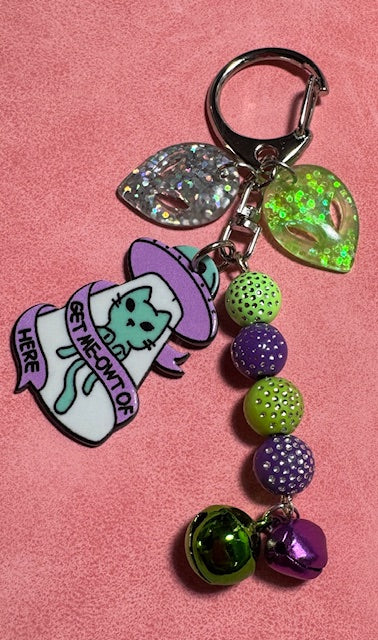 Alien Cat Purse Charm/Zipper Pull