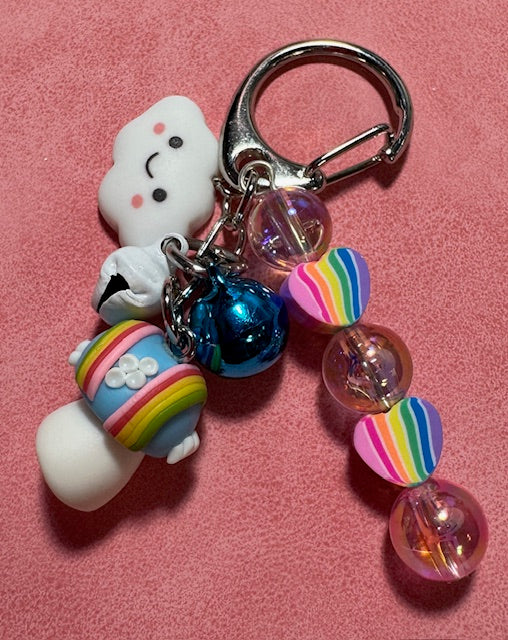 Mushroom and Rainbows Purse Charm/Zipper Pull