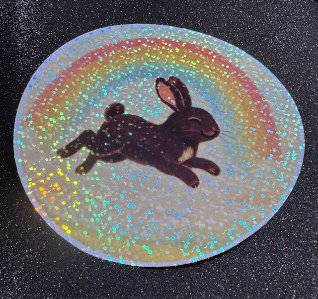 Rabbit and Rainbow Sticker