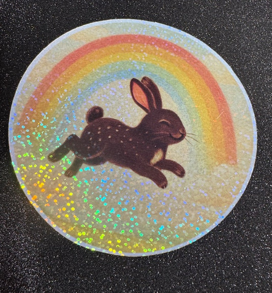 Rabbit and Rainbow Sticker