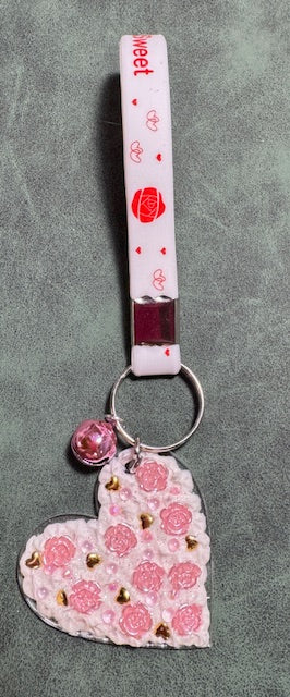 Frosted Heart Keychain