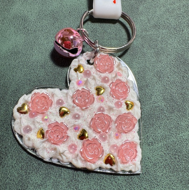 Frosted Heart Keychain