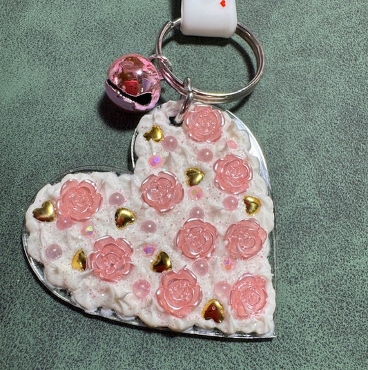 Frosted Heart Keychain