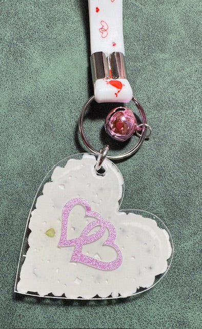 Frosted Heart Keychain