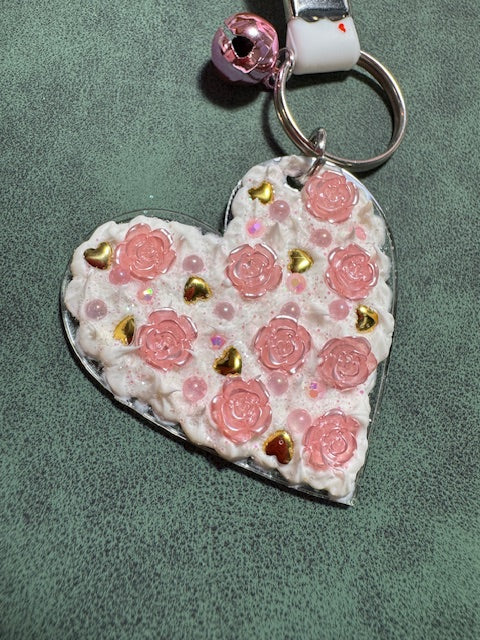 Frosted Heart Keychain