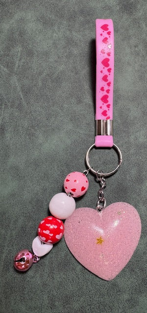 Heart and Star Valentine Keychain
