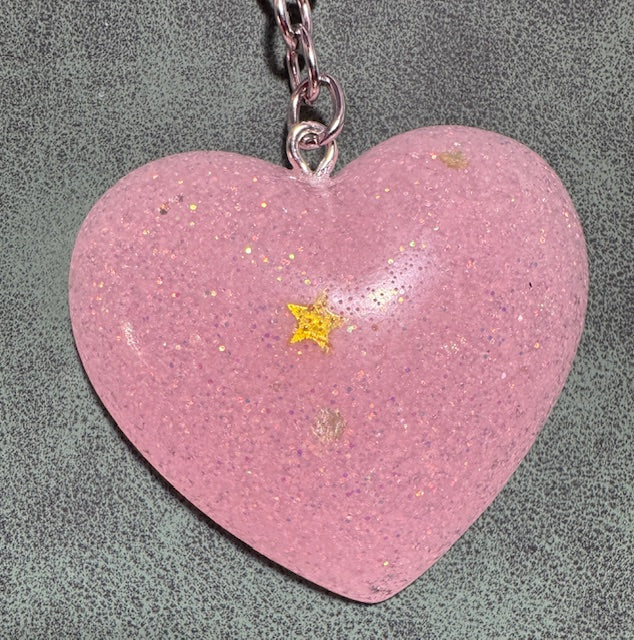 Heart and Star Valentine Keychain