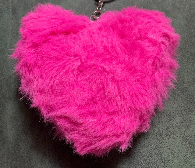 Fuzzy Pink  Purse charm/Keychain