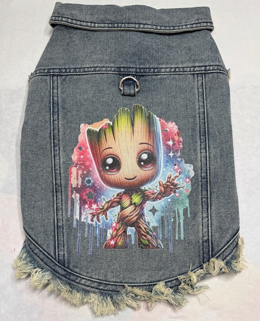 Groot in the Stars Denim Dog Jacket XXL