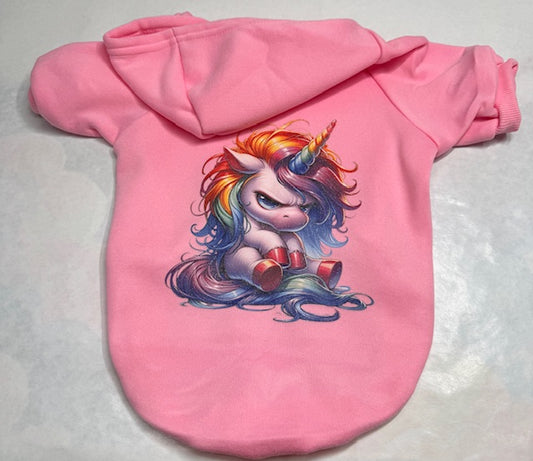 Grumpy Unicorn Dog Hoodie XL