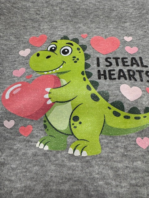 Dinosaur Valentine Dog Hoodie XXL