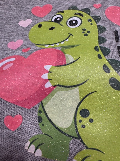 Dinosaur Valentine Dog Hoodie XXL