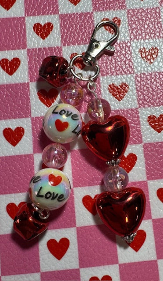 Love and Hearts Valentine Zipper Pull