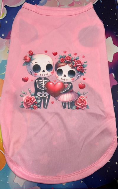 Skeleton Cuties Dog Shirt Large