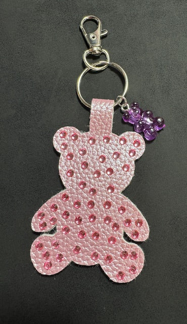 Rhinestone Teddy Bear Purse Charm