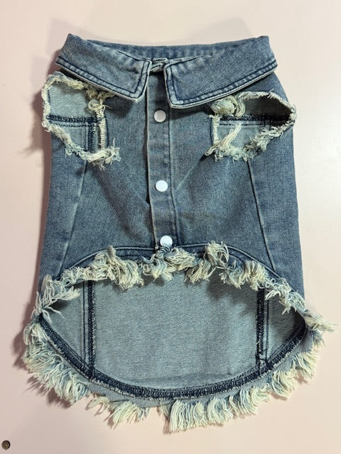 Sweet Peach Denim Dog Vest XXL