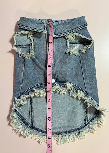 Sweet Peach Denim Dog Vest XXL
