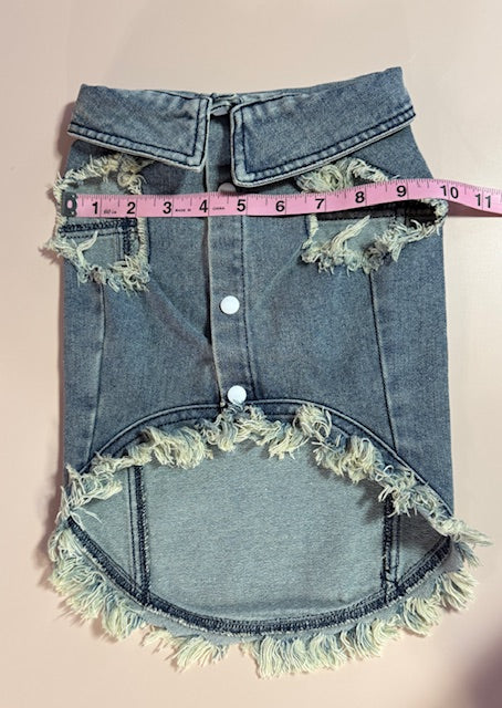 Sweet Peach Denim Dog Vest XXL