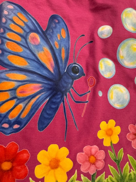 Butterfly Dog T-Shirt Pink L