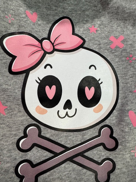 Pink Bow Skull and Cross Bones Dog Hoodie XXL