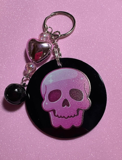 Pink Skull Key Chain