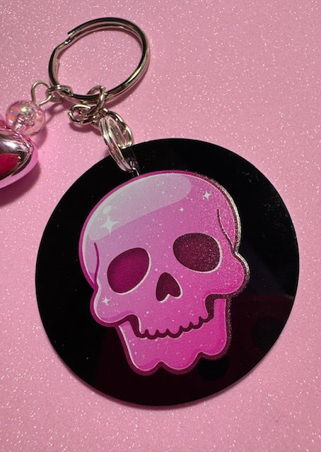 Pink Skull Key Chain