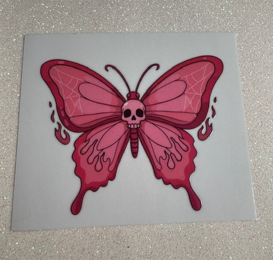 Goth Pink Butterfly Sticker