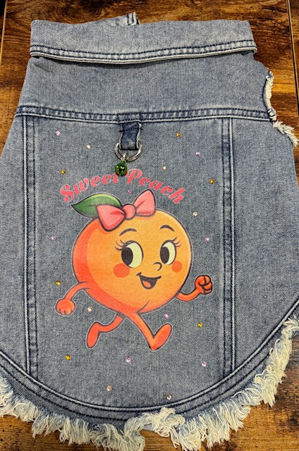 Sweet Peach Denim Dog Vest XXL