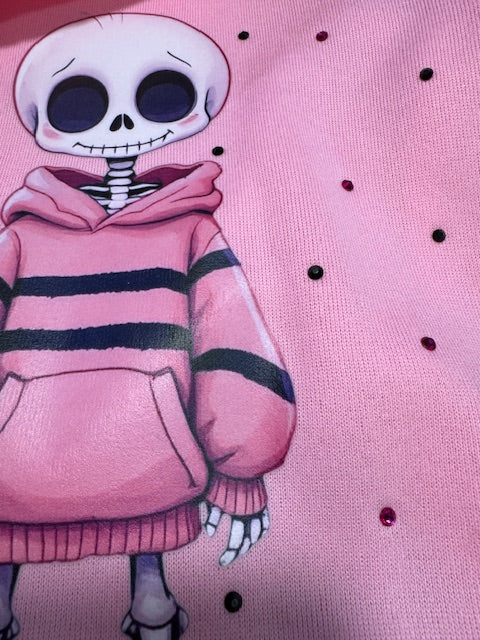 Grungy Skeleton Girl Dog Hoodie XL