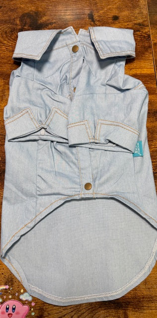 Labubu Denim Dog Shirt XL