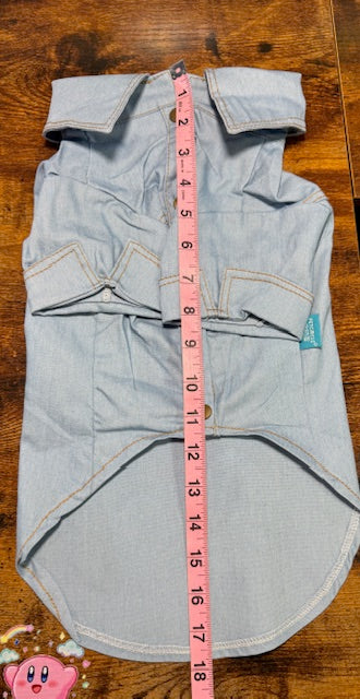 Labubu Denim Dog Shirt XL