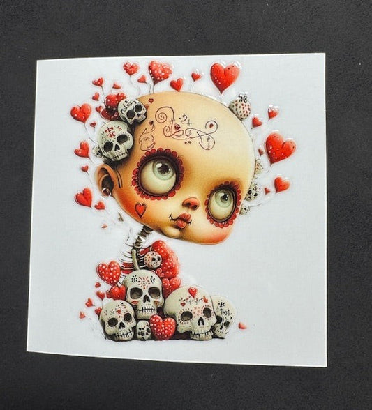 Doll Face Skeleton Sticker