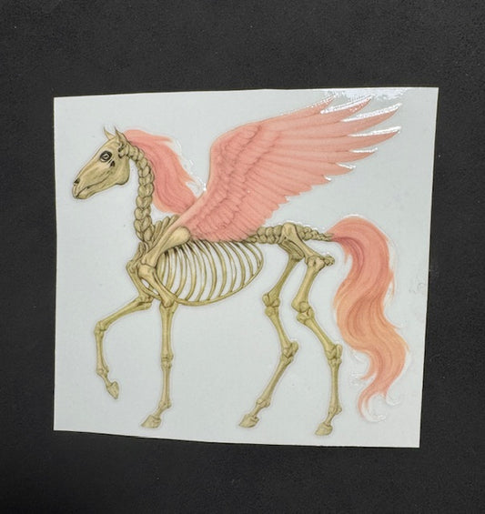 Skeletal Pink Unicorn Sticker