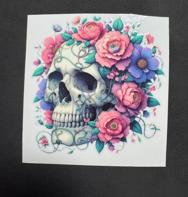 Flowers and Skull Sticker