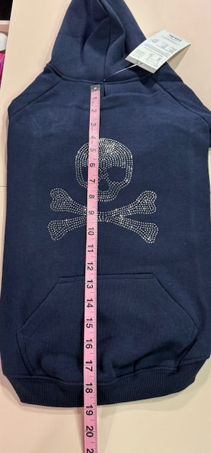 Skull Rhinestone Dog Hoodie Large