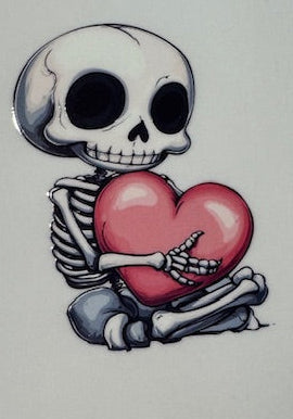Heart Hugger Skeleton Sticker